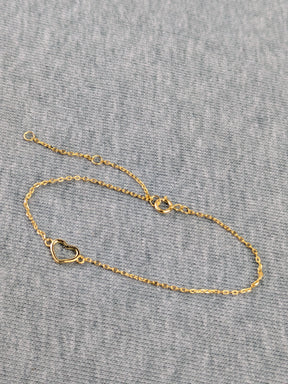 Minimalistisches 925er Silber Armband mit Herz 18 Karat vergoldet verstellbar filigranes Armband