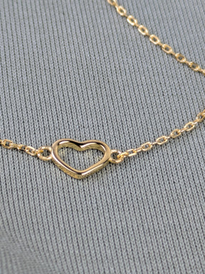 Minimalistisches 925er Silber Armband mit Herz 18 Karat vergoldet verstellbar filigranes Armband