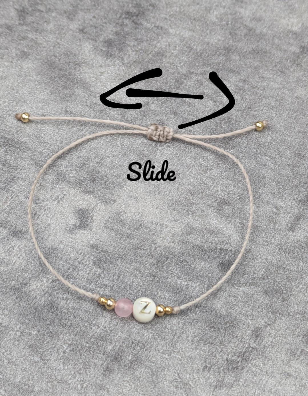 Minimalistisches personalisiertes Partnerarmband verstellbar • Letter • filigranes Armband im surfer Style