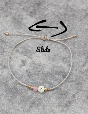 Minimalistisches personalisiertes Partnerarmband verstellbar • Letter • filigranes Armband im surfer Style
