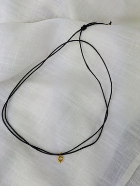 Minimalistische Baumwoll Choker Kette für Damen und Herren • Sunday • vegane 24 Karat Halskette Halsband in verschiedenen Farben