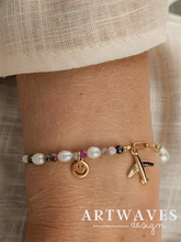 Kopie Edelstahl Bettelarmband mit Süßwasserperlen Klasse 5A  • Shelly • dezente personalisierte boho Armkette