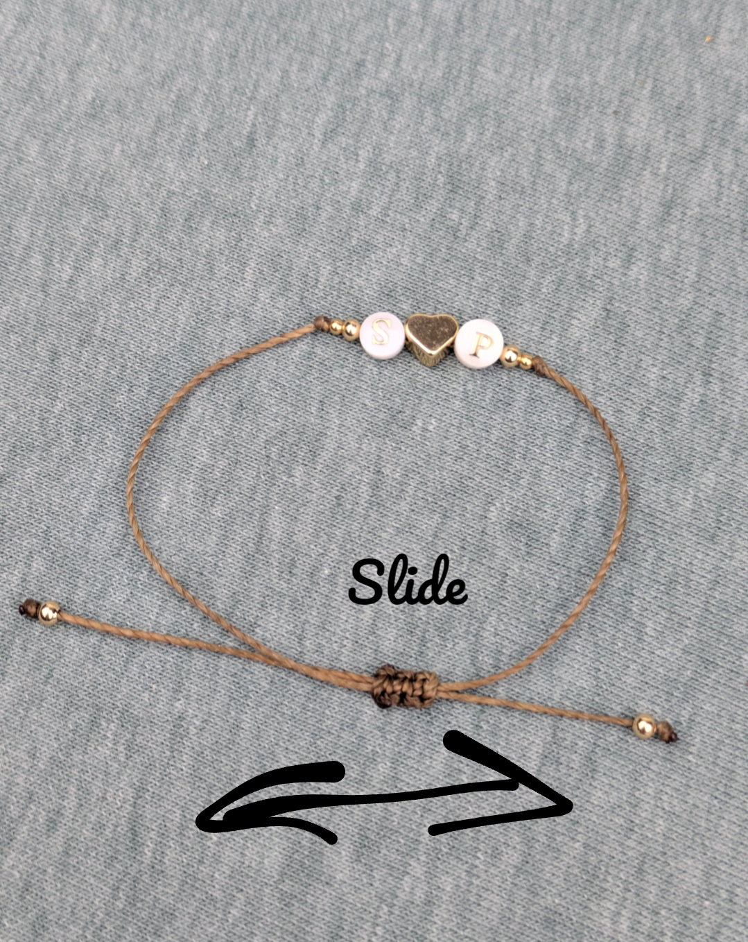 Minimalistisches personalisiertes Partnerarmband verstellbar • Letter • filigranes Armband im surfer Style