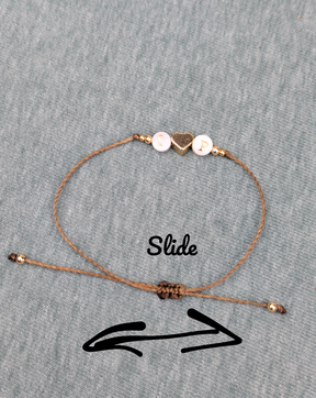 Minimalistisches personalisiertes Partnerarmband verstellbar • Letter • filigranes Armband im surfer Style