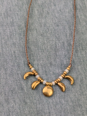 Boho Mondphasen Halskette für Damen • Soft • minimalistische Kette für den Strand