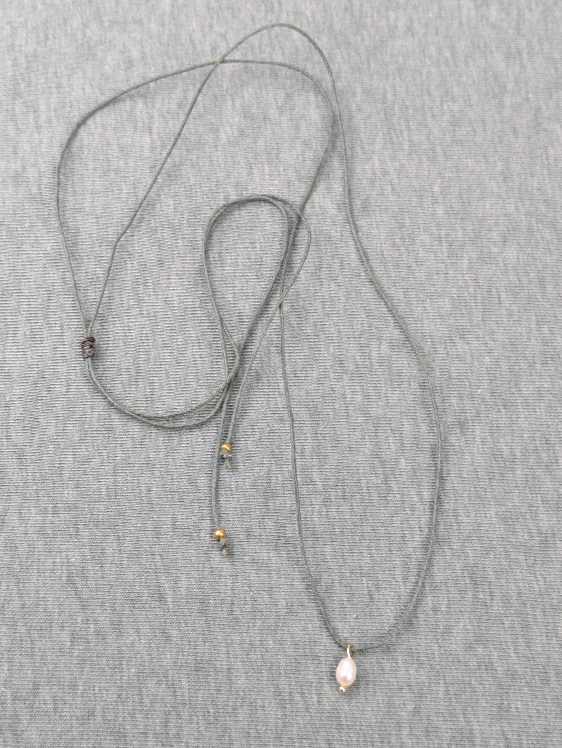 Süßwasserperlen Baumwoll Choker Kette für Damen und Herren • Sweetwater • vegane Halskette Halsband in verschiedenen Farben