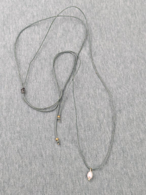 Süßwasserperlen Baumwoll Choker Kette für Damen und Herren • Sweetwater • vegane Halskette Halsband in verschiedenen Farben
