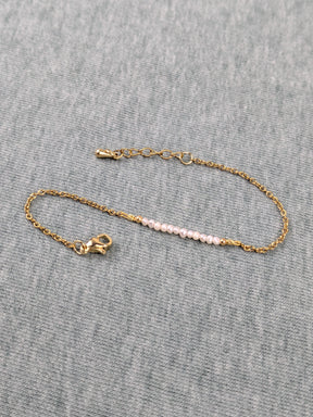 Edelstahl Armband mit Süßwasserperlen Klasse 5A  • Dani • dezentes personalisierte boho Armkette