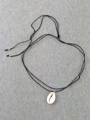 Minimalistische Baumwoll Choker Kette für Damen und Herren mit Kaurimuschel • Kauri • vegane Halskette Halsband in verschiedenen Farben
