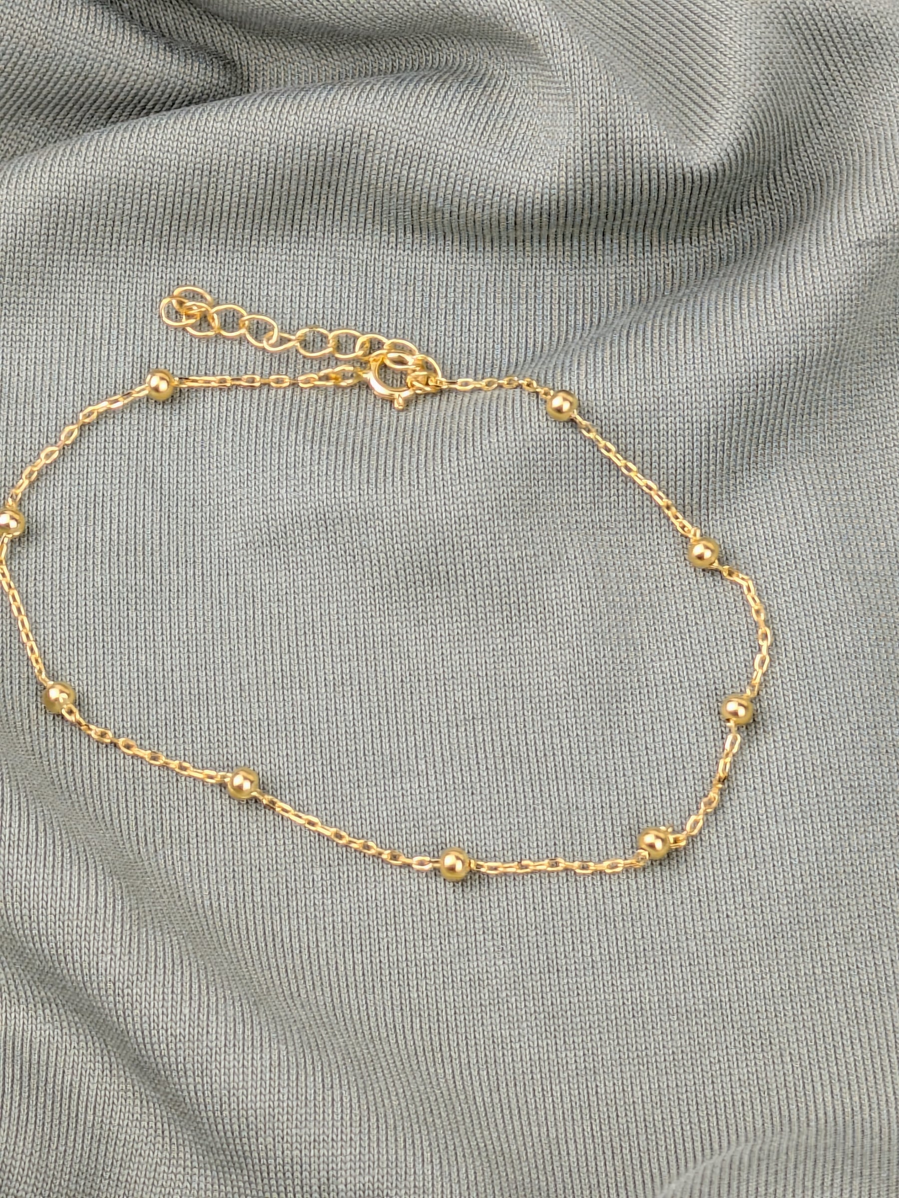 Minimalistisches 925er Silber Armband 18 Karat vergoldet verstellbar filigranes Armband