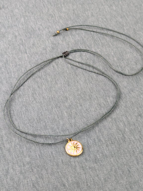 Minimalistische Baumwoll Choker Kette für Damen mit 24 Karat Sonne • Sunnyday • vegane Halskette Halsband in verschiedenen Farben