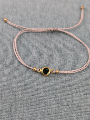 Minimalistisches Geburtssteinarmband mit Edelsteinfassung • Birth • personalisiertes Armkettchen