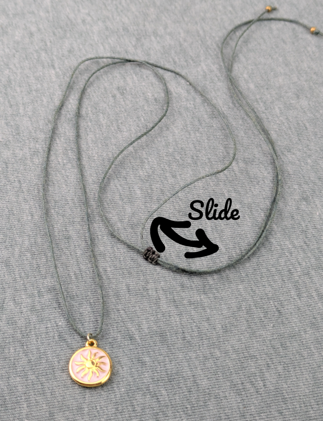 Minimalistische Baumwoll Choker Kette für Damen mit 24 Karat Sonne • Sunnyday • vegane Halskette Halsband in verschiedenen Farben