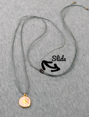 Minimalistische Baumwoll Choker Kette für Damen mit 24 Karat Sonne • Sunnyday • vegane Halskette Halsband in verschiedenen Farben