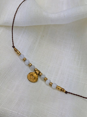 Personalisierte boho Halskette mit Sonnenanhänger und Edelstein • Summer • minimalistische Kette