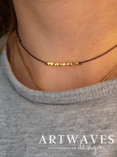 Minimalistische Choker Kette für Damen mit mini Diamantperlen • Bright • feine Halskette Halsband in verschiedenen Farben