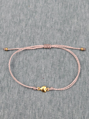 Kopie Minimalistisches boho Freundschaftsarmband mit 24 Karat vergoldetem Ornament • Heart • personalisiertes Armkettchen