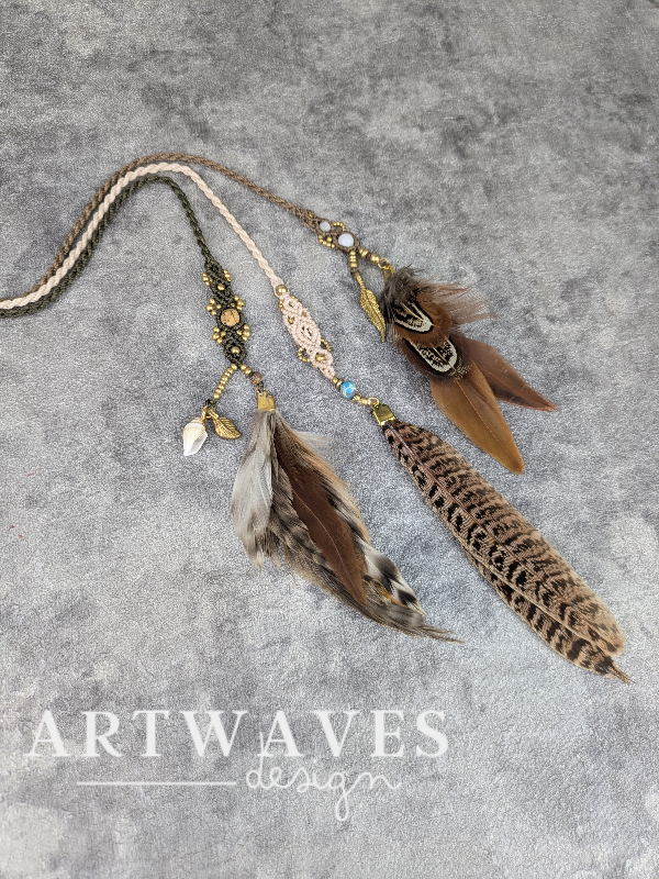 Makramee Tribal Federschmuck • Kalkutta •
