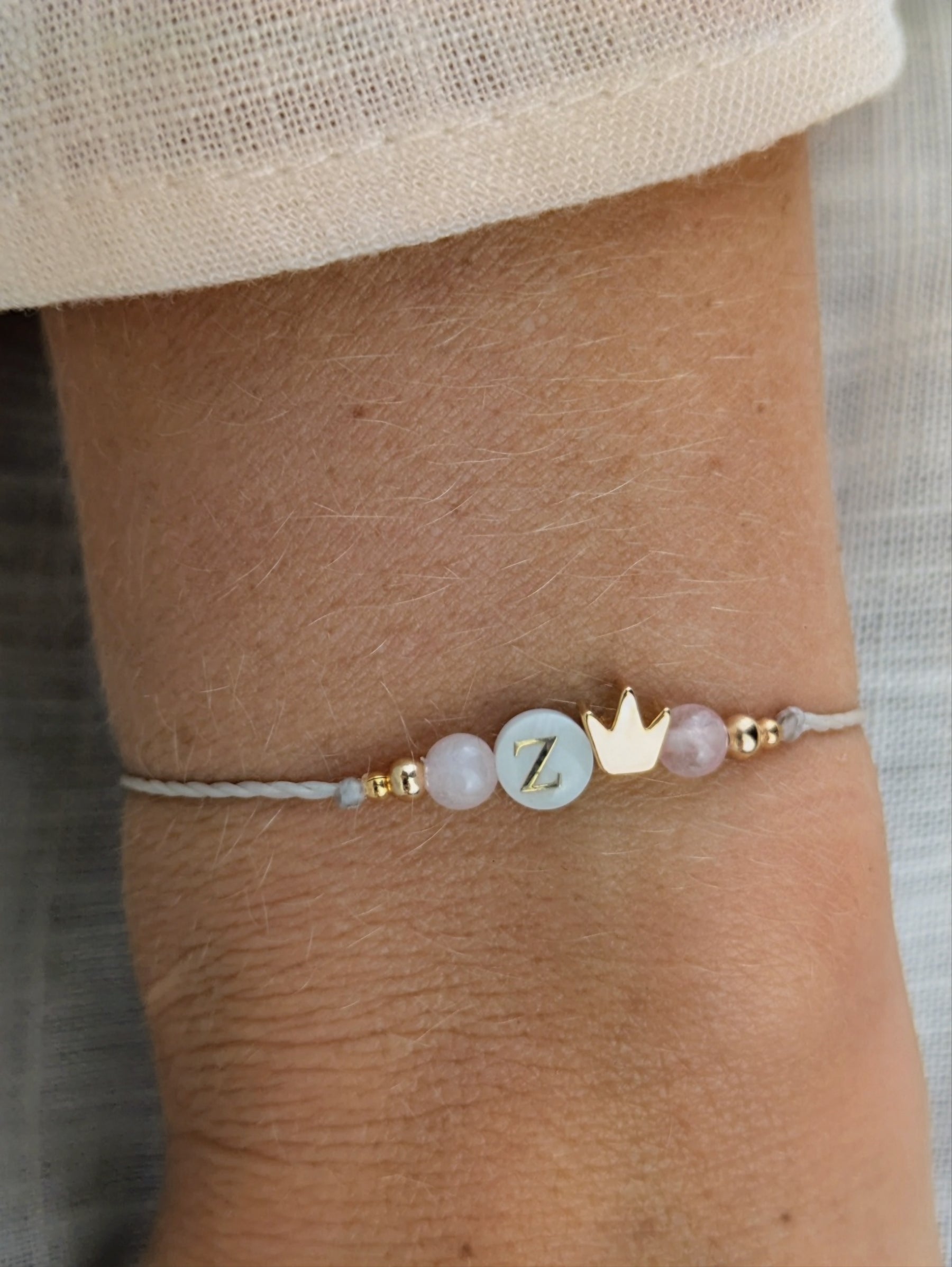 Minimalistisches personalisiertes Partnerarmband verstellbar • Letter • filigranes Armband im surfer Style