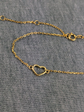 Minimalistisches 925er Silber Armband mit Herz 18 Karat vergoldet verstellbar filigranes Armband