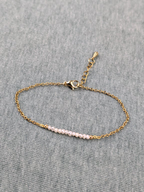 Edelstahl Armband mit Süßwasserperlen Klasse 5A  • Dani • dezentes personalisierte boho Armkette