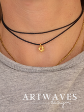 Minimalistische Baumwoll Choker Kette für Damen und Herren • Sunday • vegane 24 Karat Halskette Halsband in verschiedenen Farben