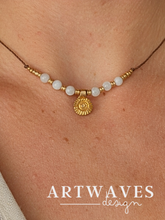 Personalisierte boho Halskette mit Sonnenanhänger und Edelstein • Summer • minimalistische Kette