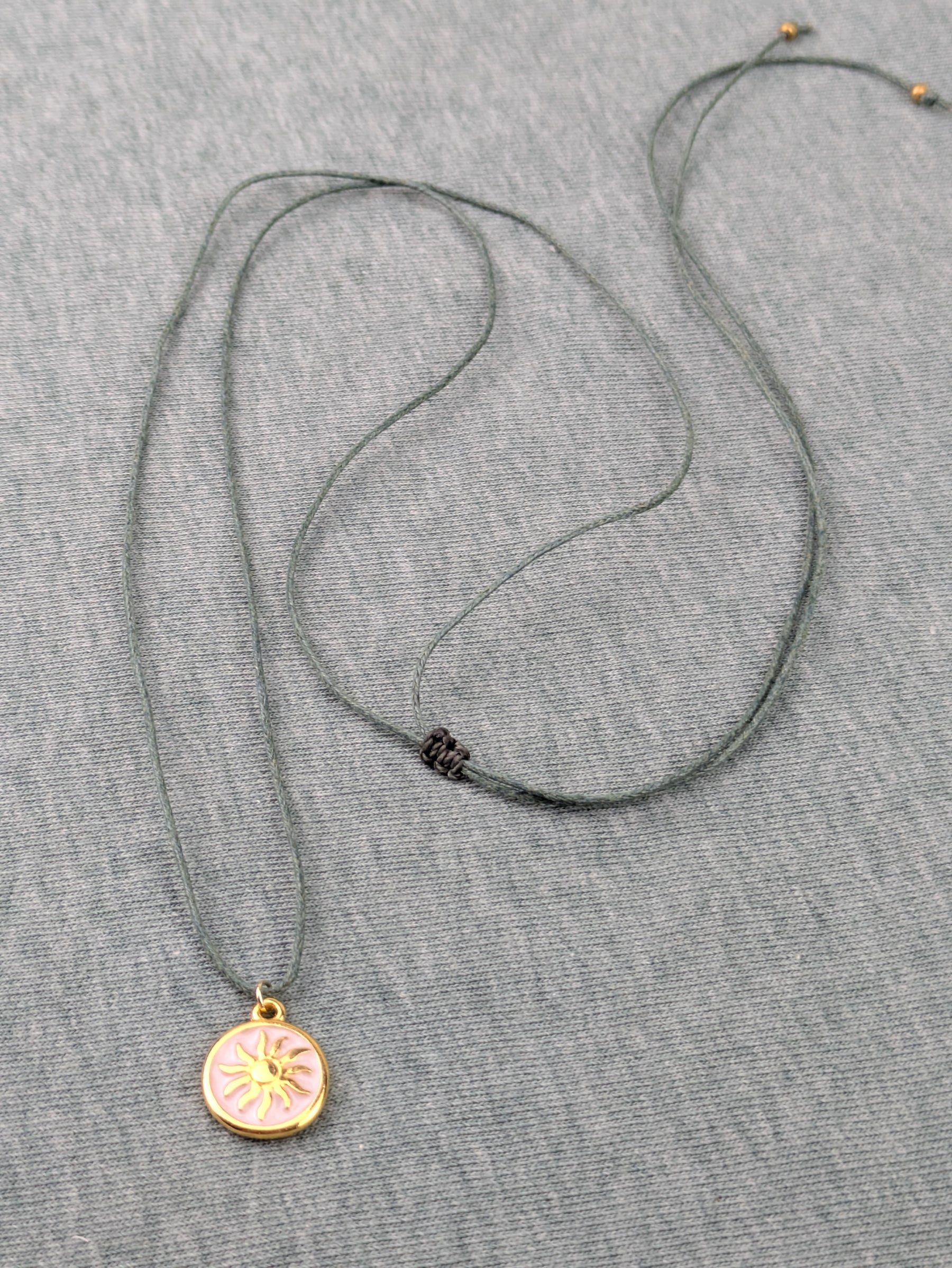 Minimalistische Baumwoll Choker Kette für Damen mit 24 Karat Sonne • Sunnyday • vegane Halskette Halsband in verschiedenen Farben