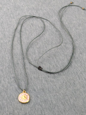 Minimalistische Baumwoll Choker Kette für Damen mit 24 Karat Sonne • Sunnyday • vegane Halskette Halsband in verschiedenen Farben