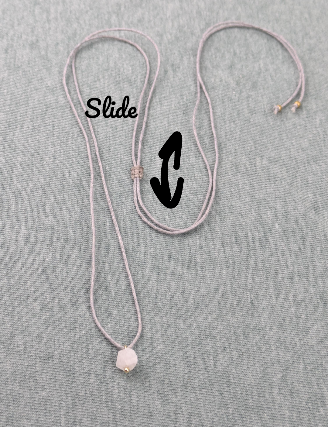 Minimalistische Baumwoll Choker Kette für Damen mit Mondstein • Moonstone• vegane Halskette Halsband in verschiedenen Farben