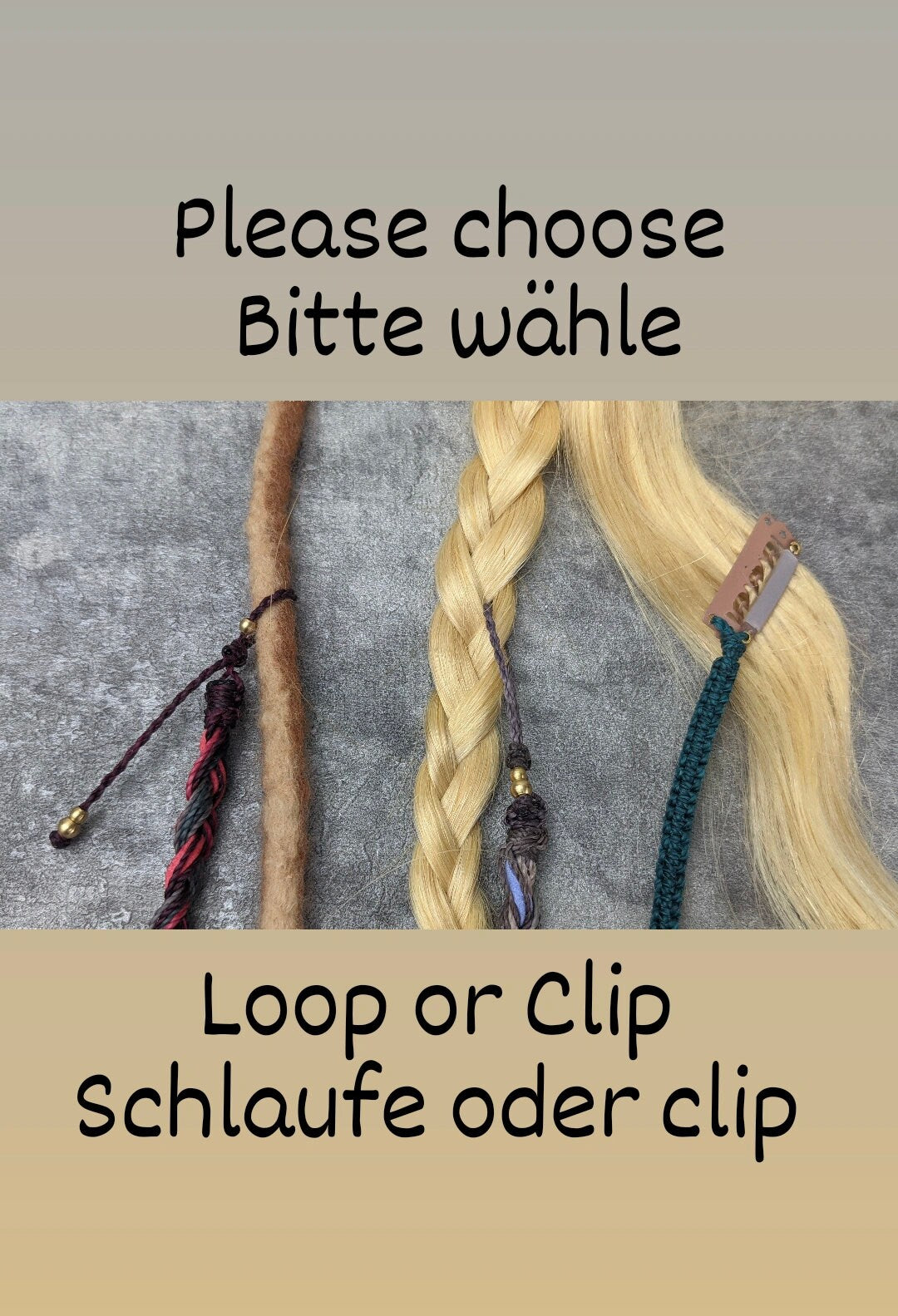 Makramee Hairwrap Sardinien • tribal Haarschmuck • dreadwrap • Haarclip im Hippielook • Extensionclip • synthetische Dreads • Haarsträhne