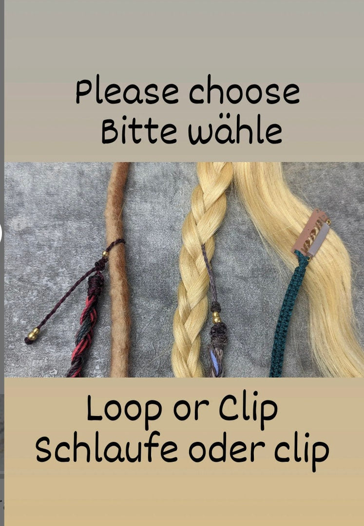 Makramee Hairwrap Medima • dreadwrap • Federhaarschmuck • tribal Haarclip • Hippielook • synthetische dreads • Feder Extensionclip • Federn
